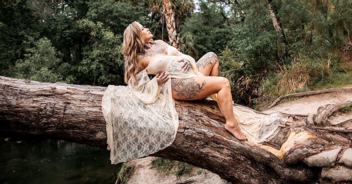 A maternity shoot taken at Hillsborough River State Park in Tampa, Florida