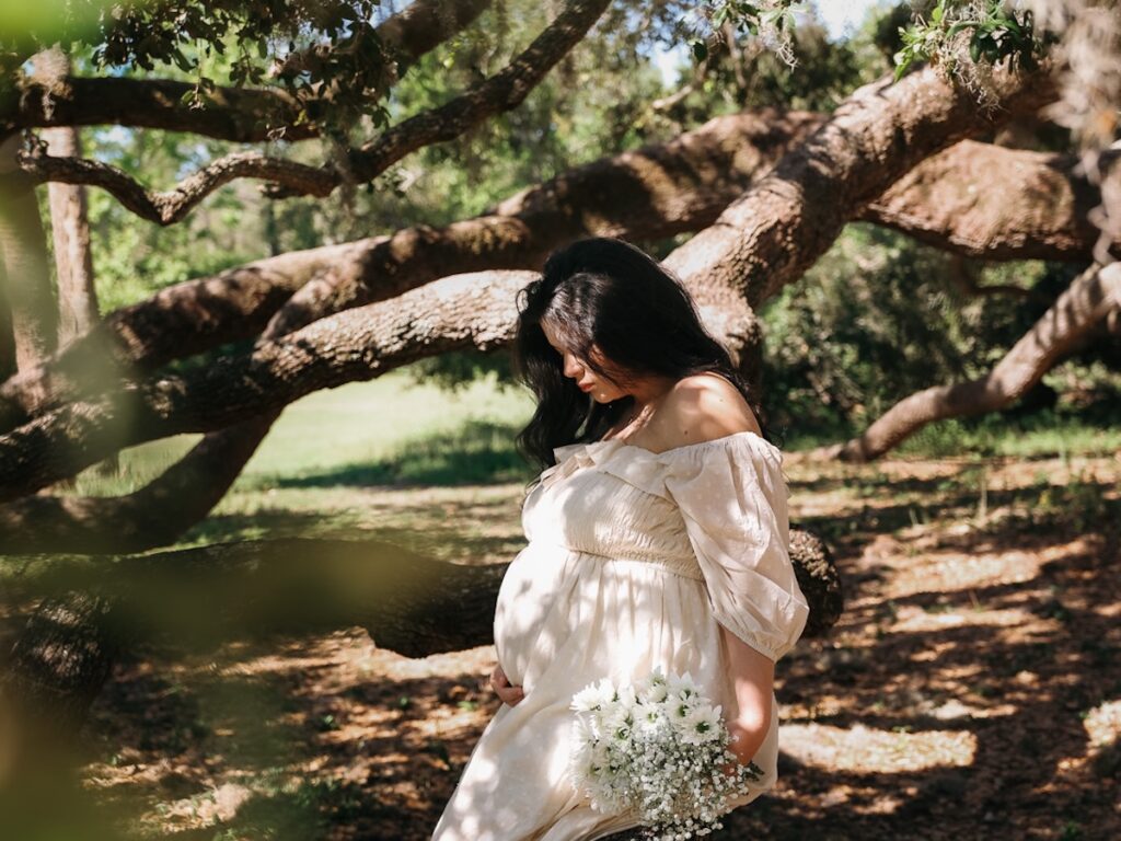 A maternity shoot taken at Philippe Park in Safety Harbor, Florida