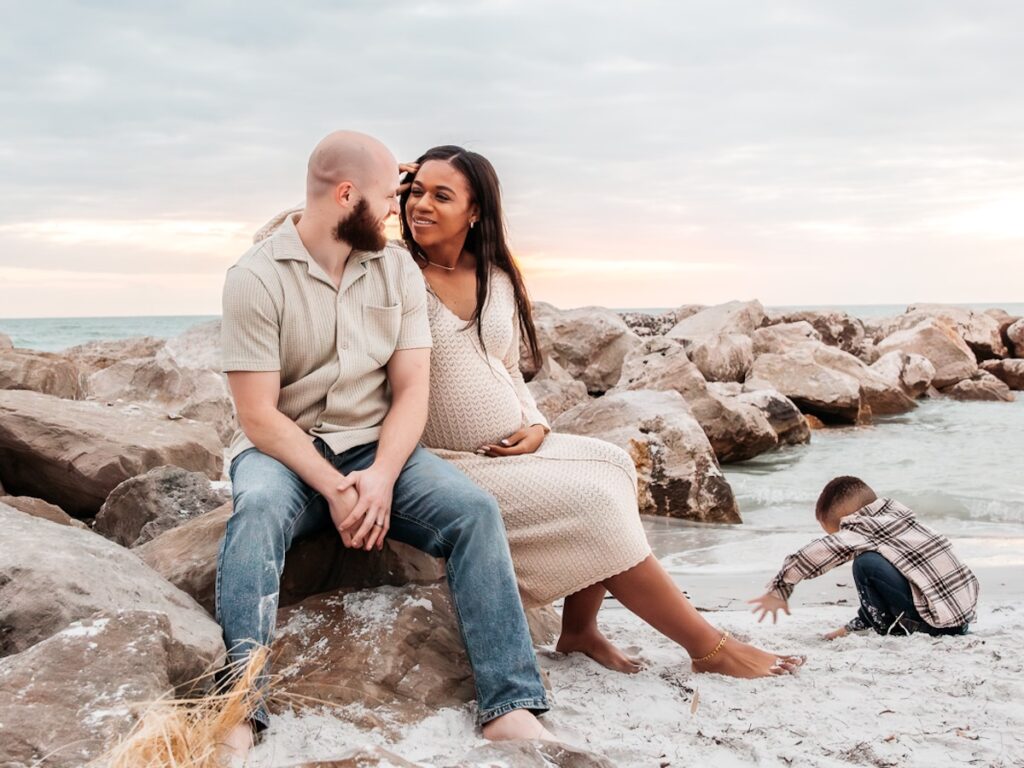A maternity shoot taken at Upham Beach in St. Pete, Florida